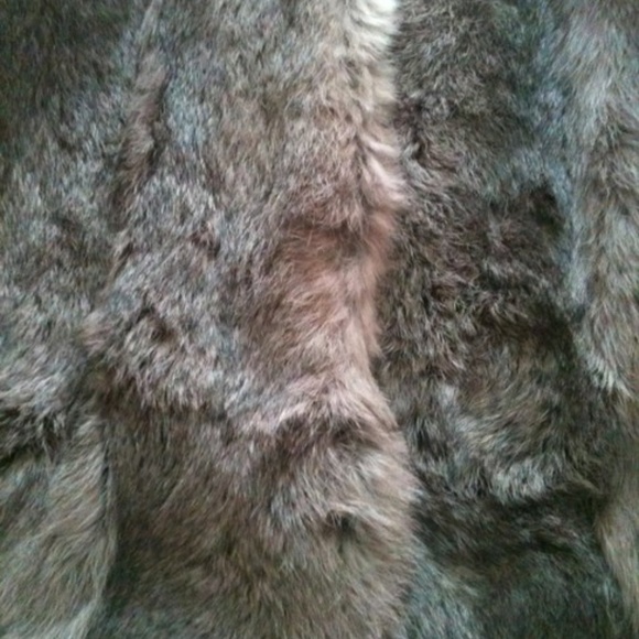 LONG GRAY RABBIT FUR COAT - Picture 9 of 13
